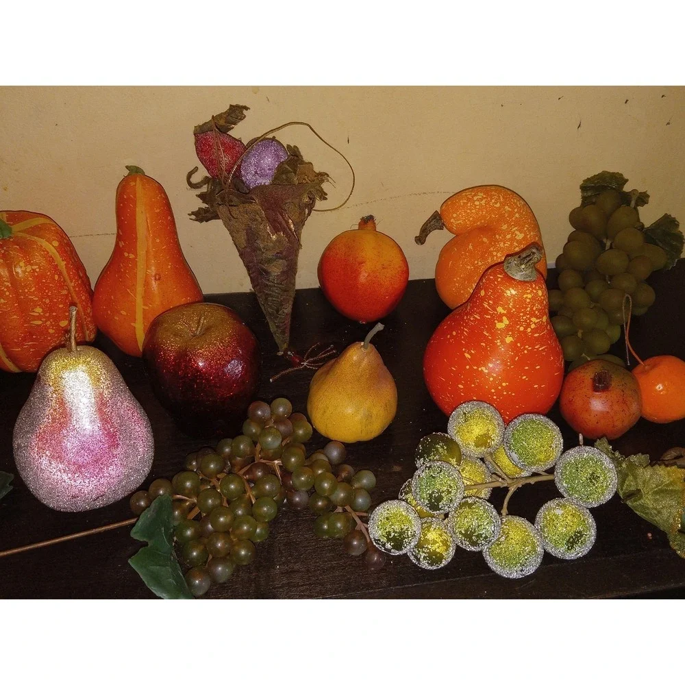 Vintage Artificial Faux Fruit Vegetables Realistic Sugar Coated Home Table Decor